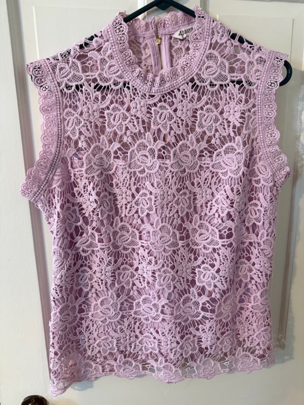 Nanette Lepore Lavender Floral Crochet Sleeveless Camisole